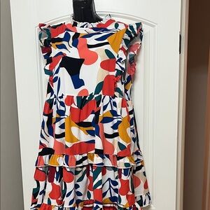 JODIFL Blue and Cream Patterned Dress